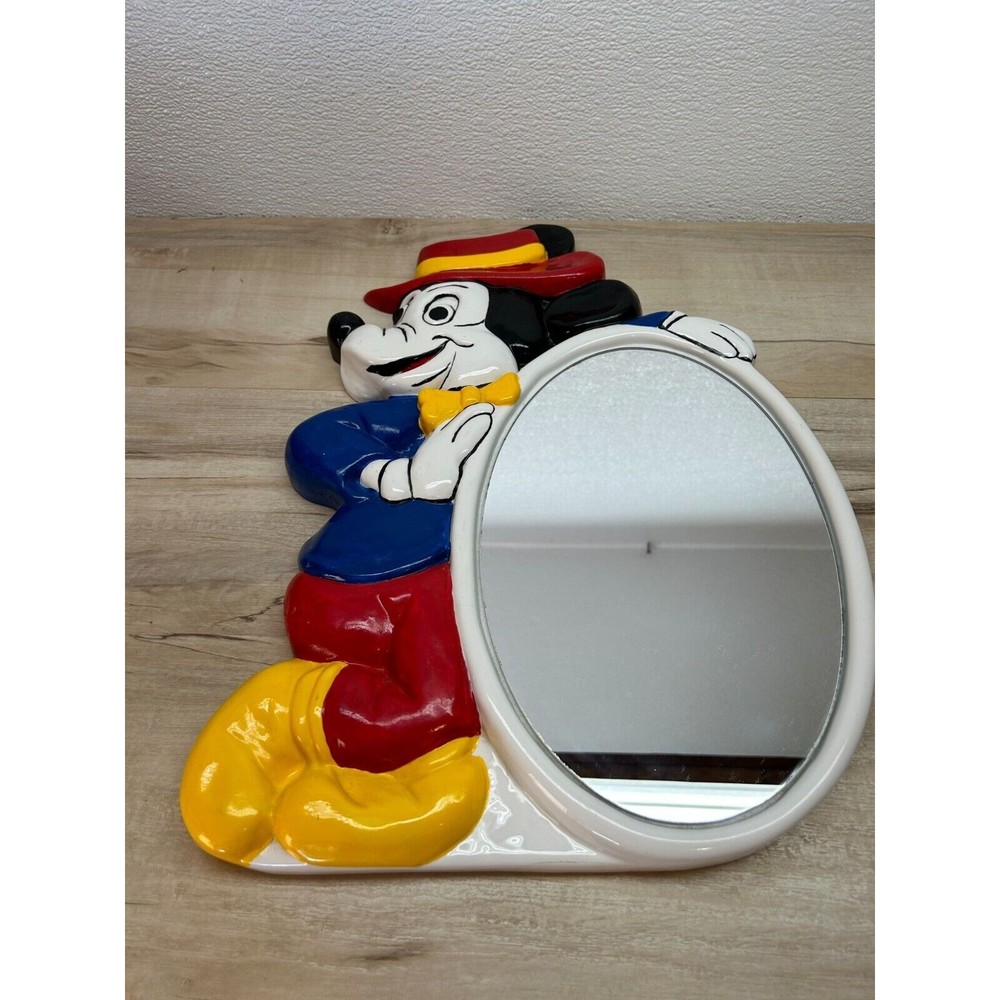 Vintage Walt Disney Productions Mickey Mouse Plastic Mold Mirror